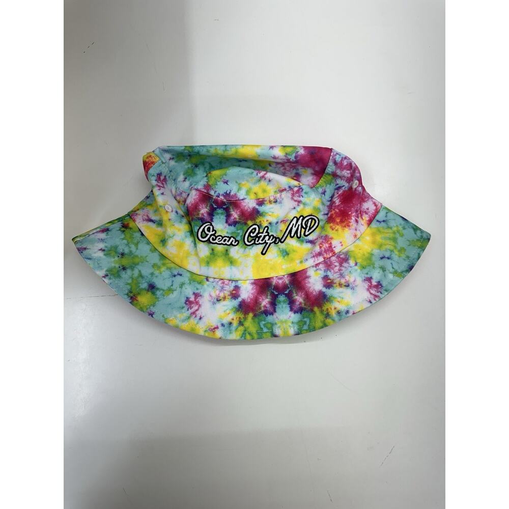 Lucky 7 USA Bucket Hat Ocean City Maryland Tie Dye Cap Embroidered Logo